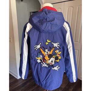 Disney Parks Mickey Mouse Hooded Jacket Full Zip Fleece Lined Quilted Youth XL